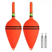 1oz Lighted Fishing Bobbers 2pcs EVA Light in Red Fishing Float with Battery