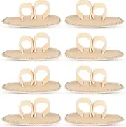Woanger 8 Pcs Hammer Toe Crest Cushion Soft Straightener Buttress Pads Splint Reduces Pressure from Calluses and Hammer Toes, Medium, Right, Left (Two Toes,Beige)