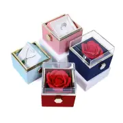 Eternal Rose Flower Ring Box Valentine Day Wedding Proposal Necklace Jewelry Box