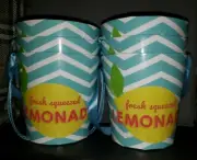 Lot 6 Fresh Squeezed Lemonade Paper Pails, Blue, NEW & CUTE