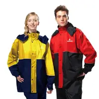 在飛比找momo購物網優惠-【達新牌】新采型 二件式休閒風雨衣(黑紅色/黃藍色)
