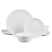 Dinnerware Sets for 4 LaGlint 12 Pieces Opal Glass Plates and Bowls Set Dishw...
