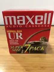 Maxell UR 90 Minute Audio Cassette Tape 7 Pack Normal Bias NEW Sealed