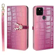 For Google Pixel 5A Phone Case With Strap - Purplish red