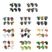 6 Pcs Finger Puppets Rings Interactive Toy Simulated Dinosaur Wildlife Rings