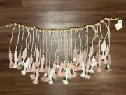 Pottery Barn Teen Oversized Tassel Garland Warm Pink Color 45" Wooden Beads