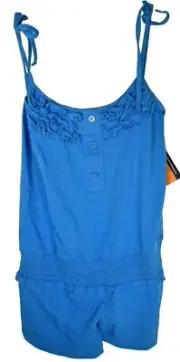 ORageous Girls (XS) 6/7 Solid One Piece Romper in Cloissone Blue New