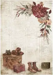 Stamperia Rice Paper Sheet A4- Our way country elements DFSA4714