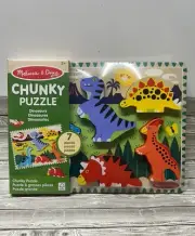 Melissa & Doug-Dinosaur 7pc Wooden Chunky Puzzle-New In Package