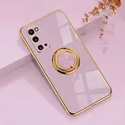 Plating Silicone Magnetic Case for Samsung Galaxy S21 S20 S22 Ultra FE Plus A52 A52S A53 5G Note 20 10 S 22 21 Ring Holder Cover,Purple,for Samsung Note 20