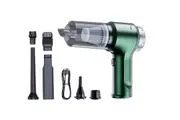 Mini Rechargeable 4 in 1 Car Vacuum Cleaner Car and Home Pet Hair Cleaning-Green