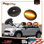 For MINI Cooper R55 R56 R57 R58 R59 Smoked Dynamic LED Front Side Marker Lights (for: Mini)