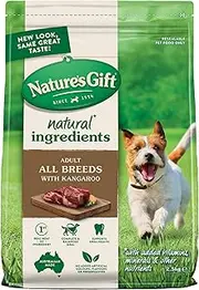 Nature's Gift Adult Dry Dog Food, Kangaroo 2.5kg - 100% Complete & Balanced Nutrition, Supports Digestion, Immunity & Skin Health