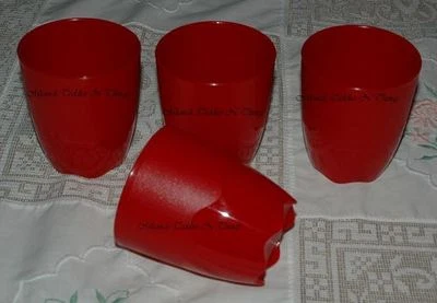 TUPPERWARE RUBY RED SMALL OPEN HOUSE TUMBLER SET OF 4