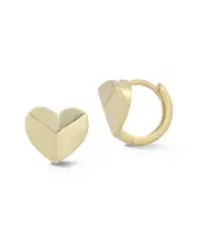Ember Fine Jewelry 14K Geometric Heart Huggie Earrings