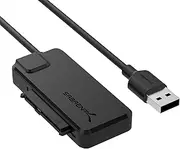 Sabrent 2.5 Inch and 3.5 Inch Adapter, SATA SSD/HDD or U.2 to USB 3.2 Cable, High Speed 10 Gbps, Hard Drive Converter Supports Trim and UASP with Power Supply (EC-U2SA)