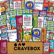 CraveBox Healthy Care Package (40ct) Natural Food Bars Nuts Fruit Health Snacks