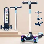 XCJump 4 in 1 Convertible Kick Scooter for Kids Scooter 3 Wheels Foldable Scooter Tricycle