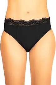 [Haute pression] Women's Pink High Plain Black with Elastic Lace Waist, Urinary Leakage T42 Underwear, UK 14, Black, 14