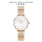 DANIEL WELLINGTON DW 手錶 PETITE MELROSE LUMINE 28MM 星辰貝母盤珠寶式錶鏈-白錶盤 DW00100613