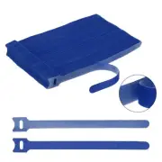 100Pcs Reusable 8 Inches Hook and Loop Cable Ties for Office, Home(Blue)