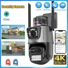 Dual Lens HD 4K WiFi IP Camera Wireless Outdoor CCTV PTZ Home Security IR Cam