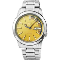 在飛比找momo購物網優惠-【SEIKO 精工】精工5號機械男錶-黃(SNKK29K1)