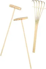 LALAFINA Mini Rake for Boys and Girls Adults 3pcs Bamboo Rake Set Zen Garden Tool Garden Dec
