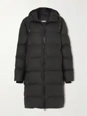 [RAINS] RAINS - Hooded Quilted Padded Shell Coat - Black - x large x large Black