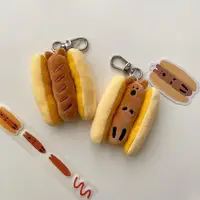 在飛比找蝦皮購物優惠-韓國ins 創意熱狗玩偶毛絨吊飾 仿真麵包食物 漢堡包吊飾 