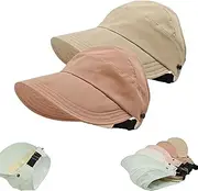 [Generic] Classupery Outdoor Uv Protection Hollow Top Sun Hat,Women's Wide Brim Breathable Empty Top Summer Sun HAT Adjustable,Lightweight Foldable Hat,Classupery Womens Visor