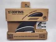 3DFINS Go Hard Series All Rounder Twin Set XS Futures Base Wake Surfing Fins