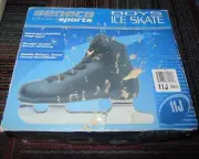 NEW VINTAGE SENECA SPORTS BOYS BLACK DOUBLE RUNNER LEARNER FIGURE SKATES SZ:11J