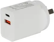 18W USB QC 3.0 & USB C PD Wall Charger - White