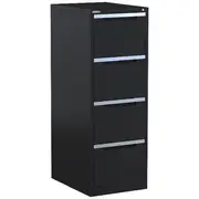 Steelco 4 Drawer Vertical Filing Cabinet Satin Black