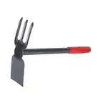 Garden Hoe 3 Tooth Rake Comfortable Handle Portable Garden Transplanting Hoe