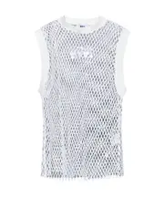 MSGM Crew Neck Semi-Sheer Top S,XS,M White