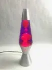 LAVA LAMP SILVER BASE 37CM KM802K PURPLE LIQUID/RED LAVA