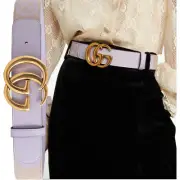GUCCI BELT ‎400593 JUMBO GG LOGO MONOGRAM CANVAS MARMONT BUCKLE sz 95 / 38