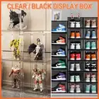 10x Premium Shoe Box Display Case Storage Clear Plastic Side Stackable Sneaker