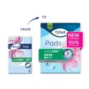 TENA Pads InstaDRY Long Length 8 pack