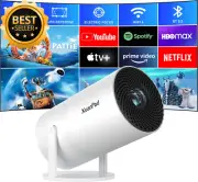 Mini Projector 4K 1080P Android WiFi6 BT Focus Auto Correct 180° Outdoor Movie