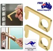 No Touch Door Opener Button Pusher Germ Free Key Chain Gold Silver