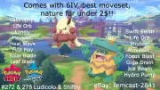 Pokemon Sword and Shield Shiny Ludicolo and Shiftry Bundle 6IV Battle Ready