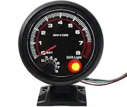 3.75'' RPM Gauge 0~8000RPM Tachometer Car Meter Gauge for 4, 6, 8 Cylinder Engines for 12V Auto Gasoline Car Vehicles