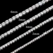 Men Women Tennis Necklace 3/4/5/6mm Zircon Chain Necklaces 40-60cm Unisex Choker Fine Jewelry gold 3mm-50cm (20in)