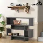 Familand Wooden Console Table Hallway Entryway Tables with Ample Storage Shelves