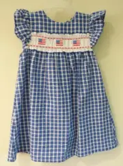 NWT Classic Whimsy Embroidered Flags Dress Girl's Size 6