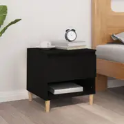 vidaXL Bedside Table Black 50x46x50 cm Engineered Wood