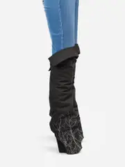 Black Embroidered Over The Knee Boots